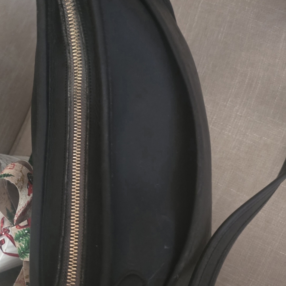 Vintage Coach Classic Black Leather Hobo Shoulder Bag 80s 90s + Coach charm - Picture 5 of 9